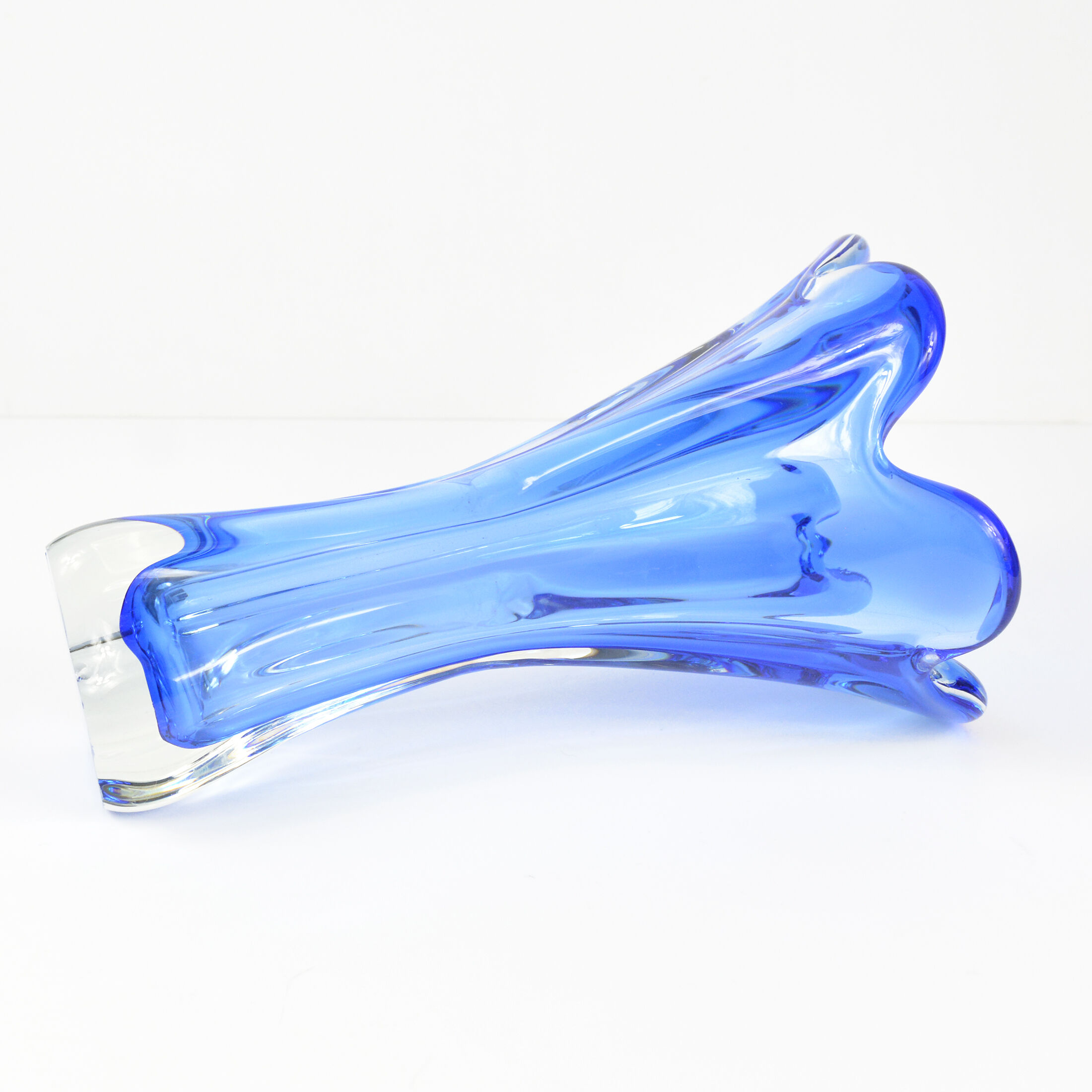 1960s cobalt vase, designed by J. Hospodka, Chribska Sklarna, Czechoslovakia
