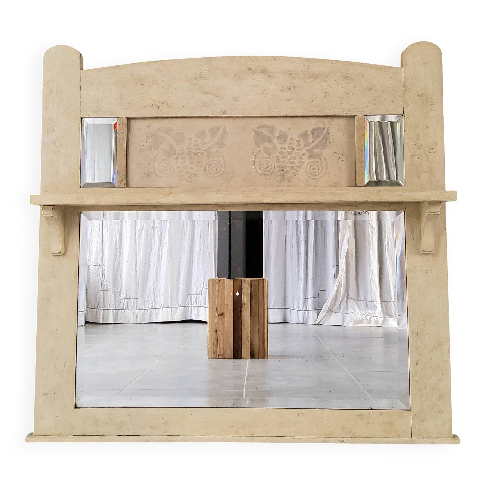 Patinated trumeau mirror