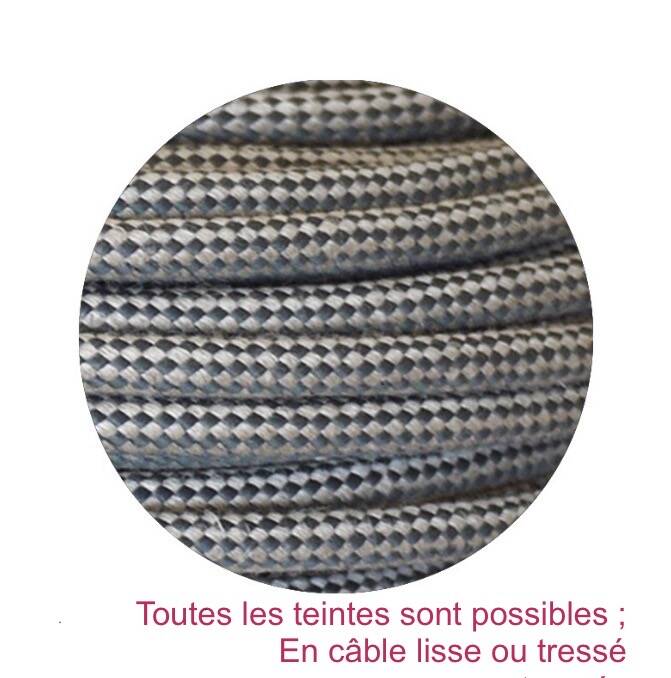 Pleated opaline portable lamp, 2 M fabric cable