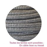 Pleated opaline portable lamp, 2 M fabric cable