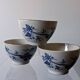 3 ceramic bowls in very good condition with a blue floral design.