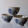 3 ceramic bowls in very good condition with a blue floral design.