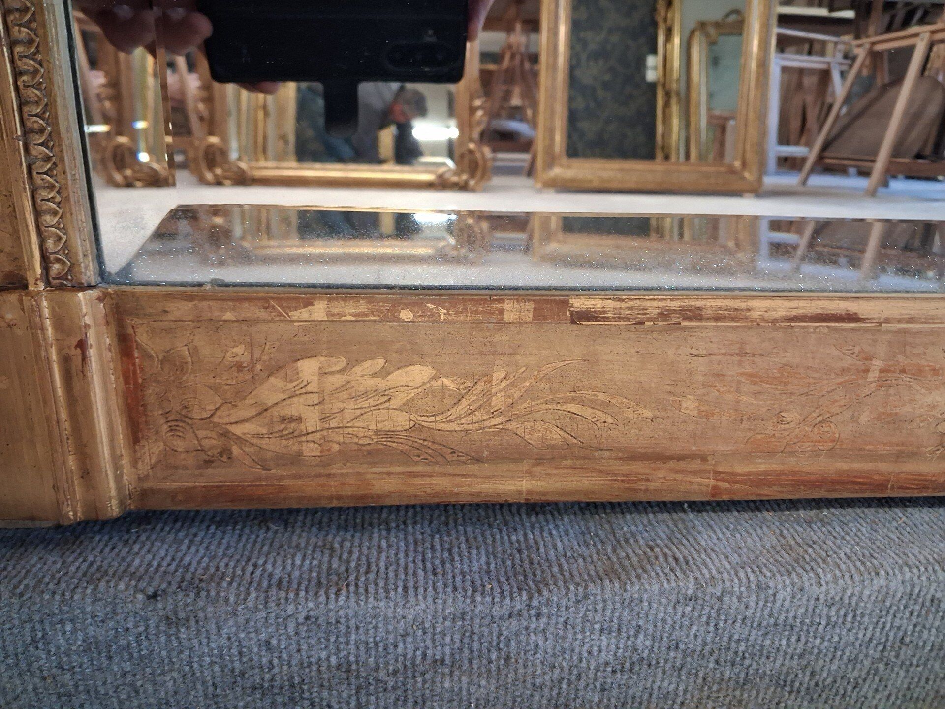 Miroir époque XIX 204 x 110