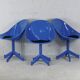 3 chairs "space Age", resin and steel, France, circa 1970.