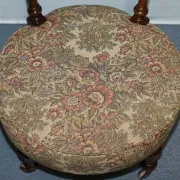 Antique Victorian Nursing Chair in Tapestry with Floral Decoration