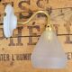 Brass and frosted glass wall lamp