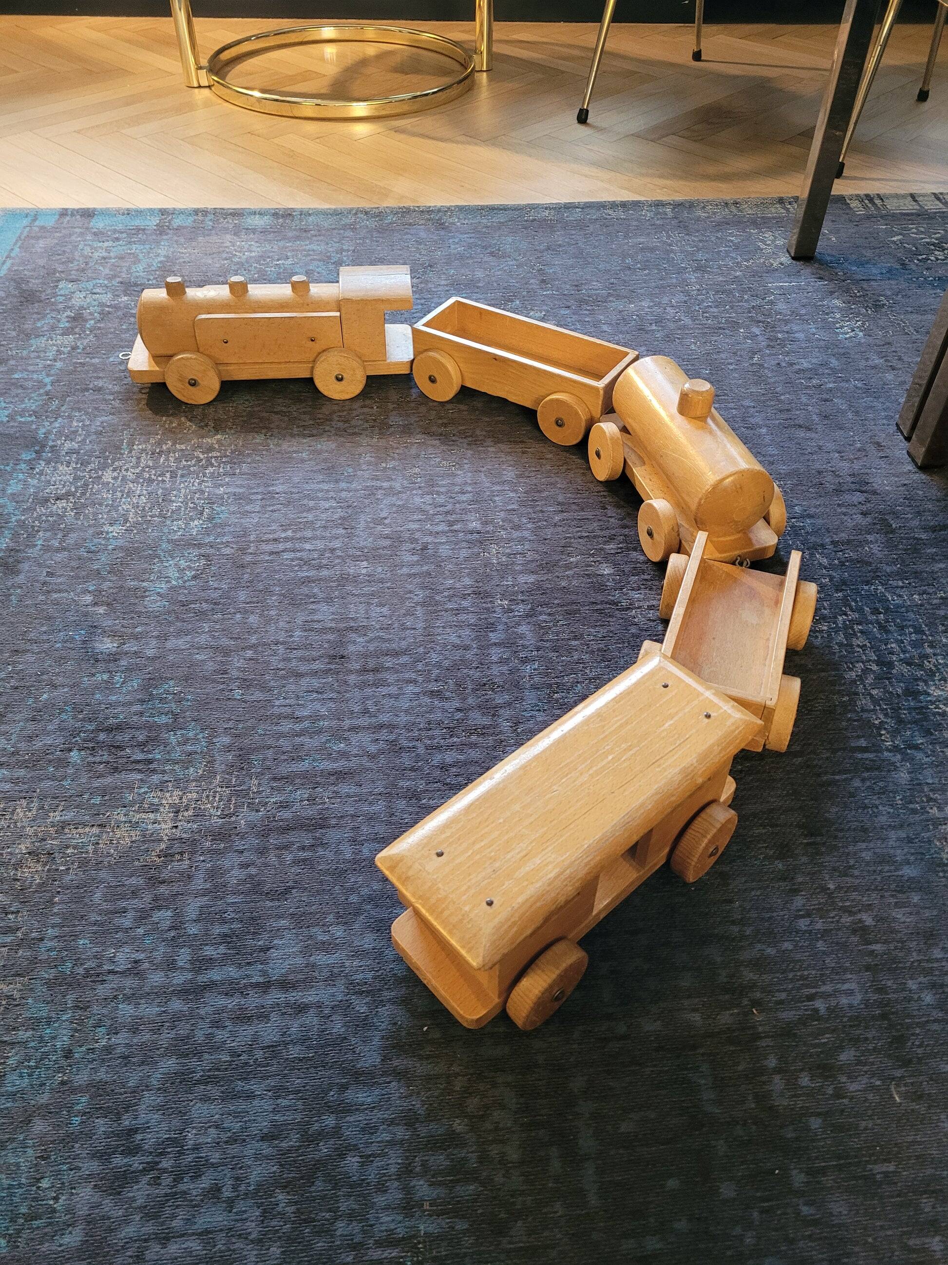 Old wooden train - beech toy