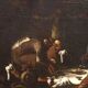 The monks' lunch, oil on canvas, Genoese school, Italy 18th century.
