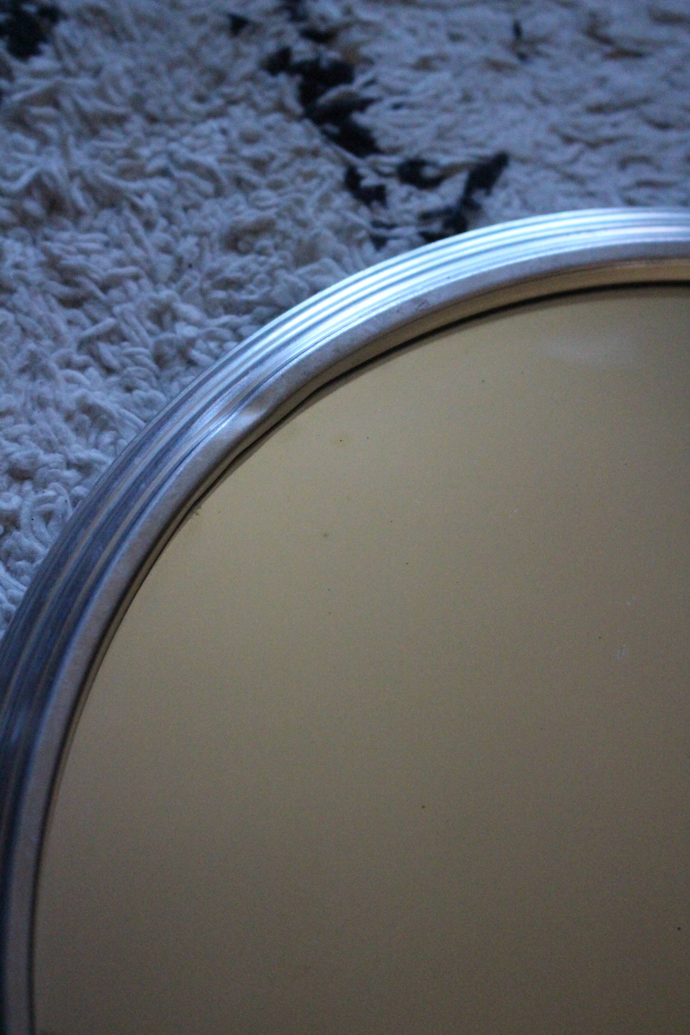 Plateau miroir rond en métal