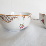 Set of 2 Sarreguemines porcelain tea cups