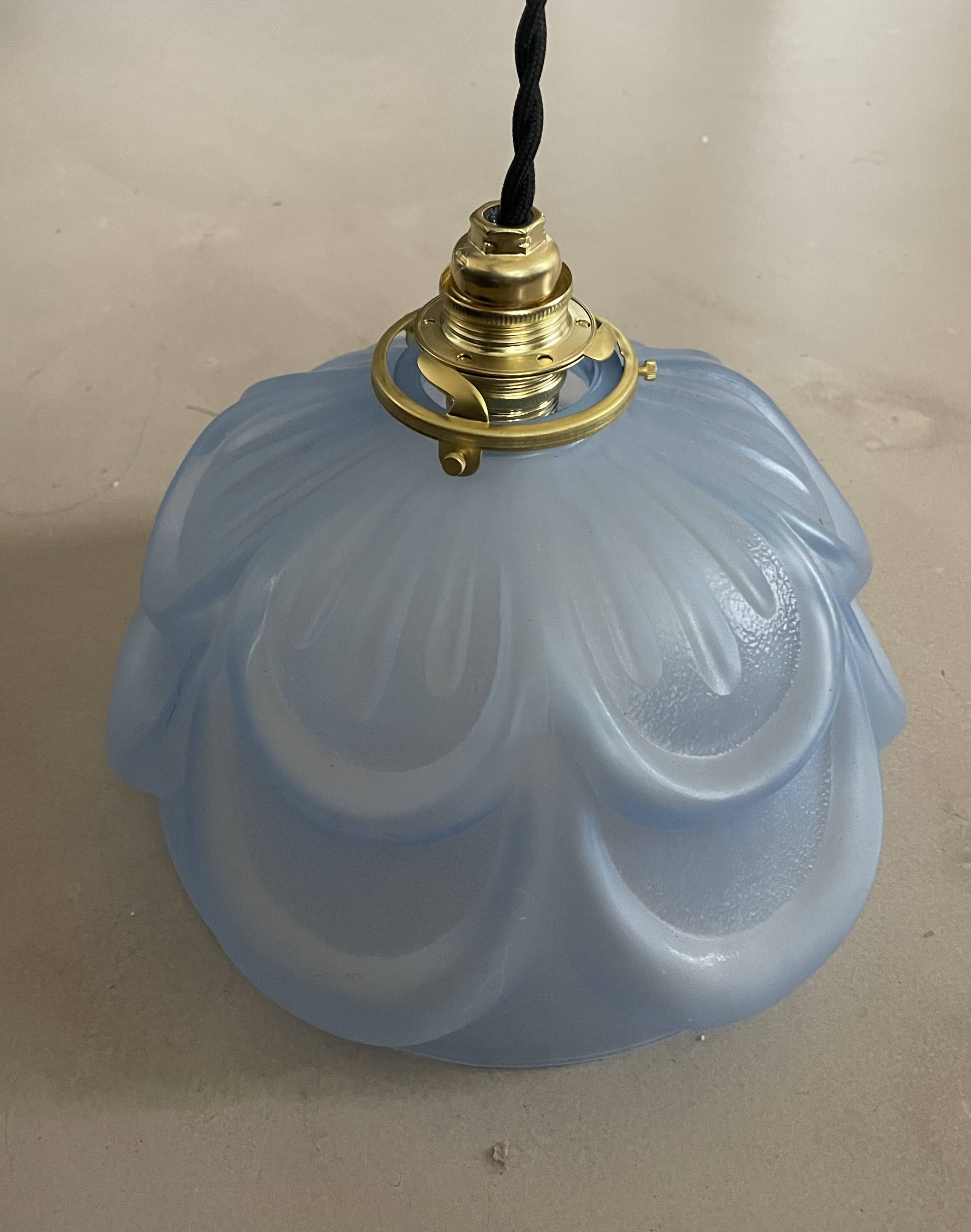 Art Deco molded glass pendant light