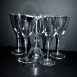 Set of 6 BEAUBOURG red wine glasses in Sèvres crystal signed H20cm
