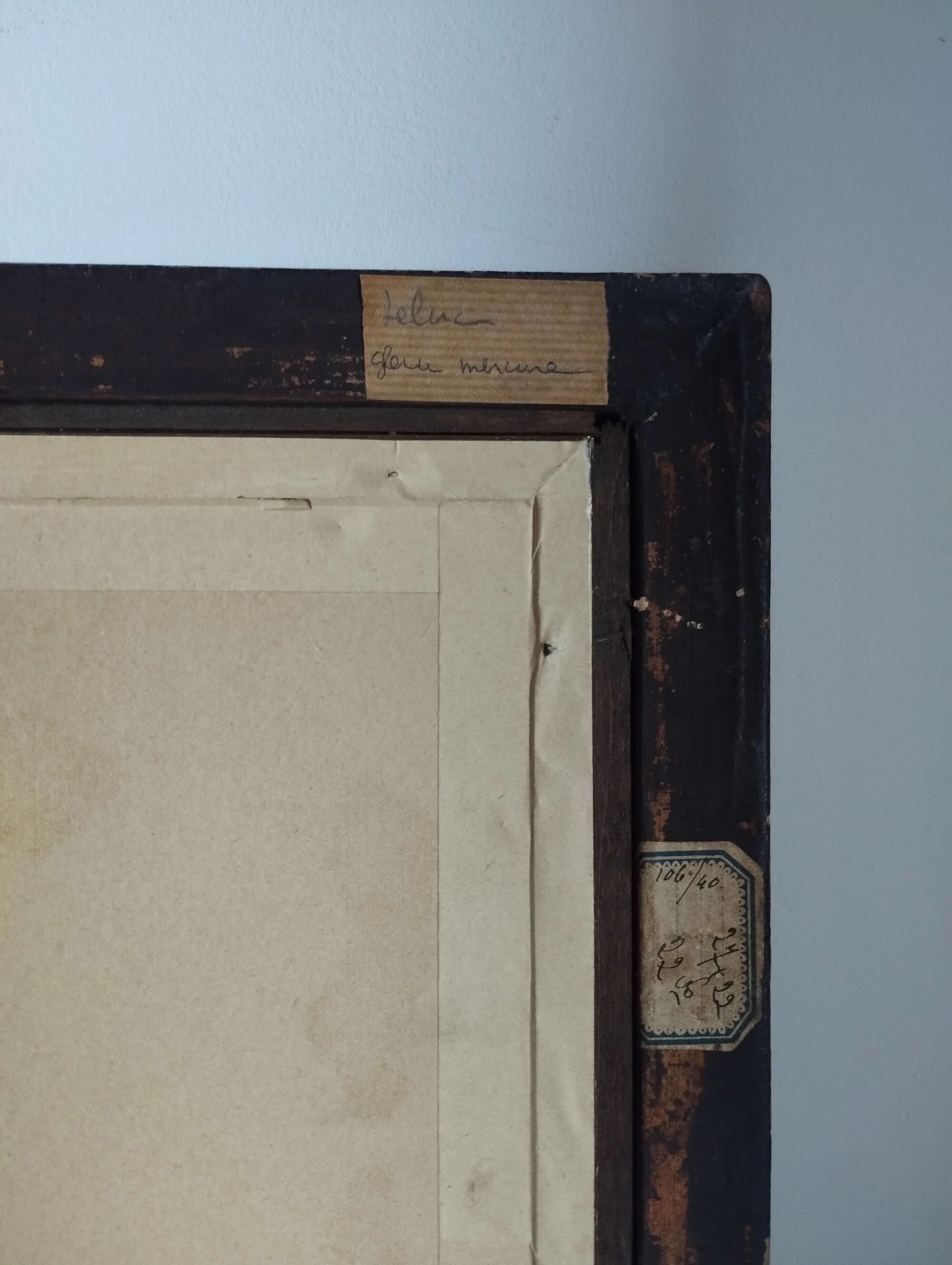 Small rectangular mirror with mercury glass "Leluc"