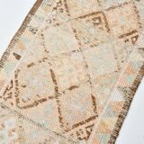 3x12 Turkish Cream & Brown Vintage Runner Rug, 79x366Cm