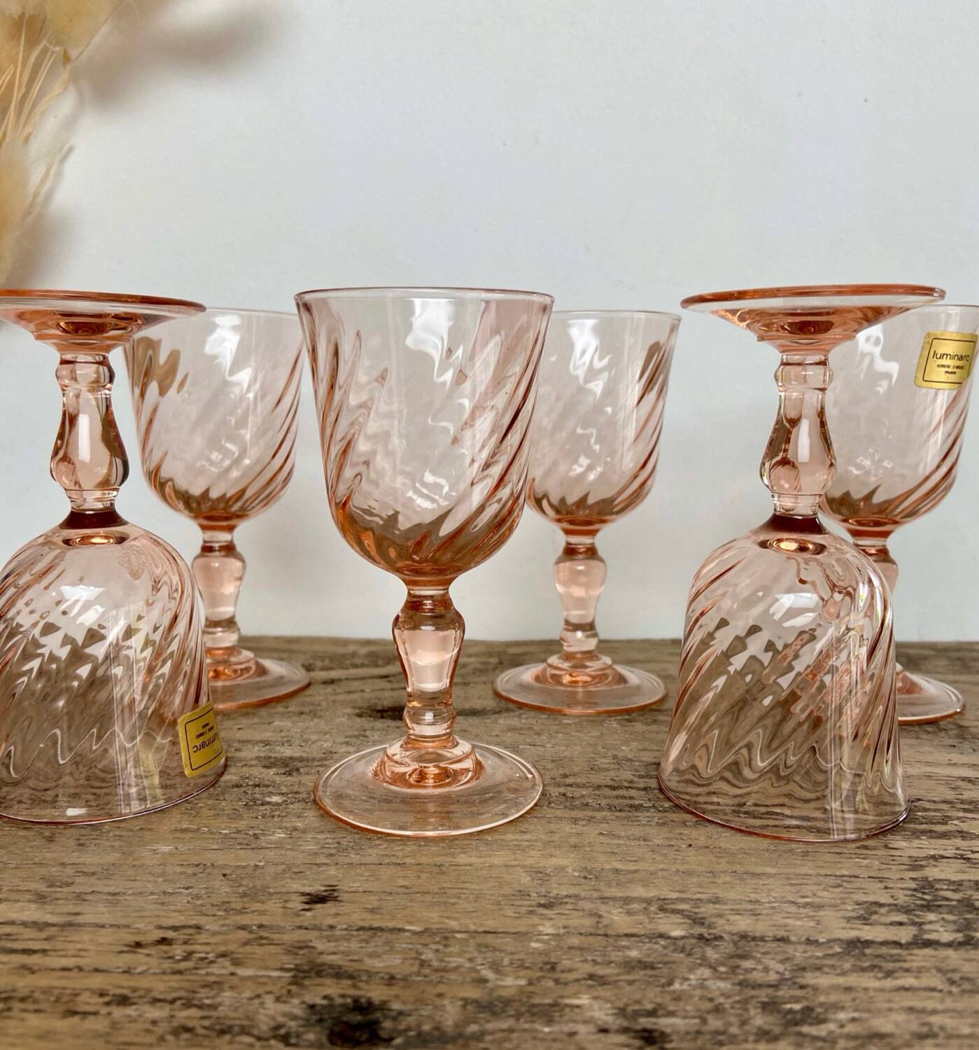 6 Rosaline liqueur glasses Arcoroc France