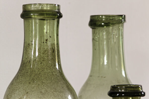Lot de 3 bouteilles à conserve en verre soufflé