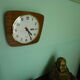 Formica wall clock with day and date - 1970s
