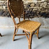 Rattan dining room: 1 table + 4 chairs