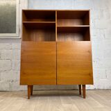 Large vintage Scandinavian teak bookcase, 60s
