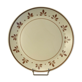 Round dish earthenware Salins decoration Jurançon hand painted vintage