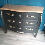 Chest of drawers Louis XV style black