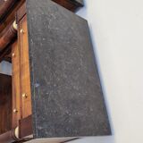 Pair of empire consoles in mahogany and 19th century marble