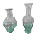 Vases en verre en forme de têtes