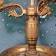 Large gilded bronze hot water bottle lamp
