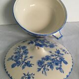 Série de plats, saladier, soupière - décor bleu