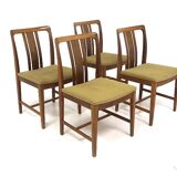 Set of 4 Scandinavian walnut chairs, Linde Nilsson, Lammhult, Sweden, 1960.