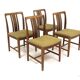 Set de 4 chaises scandinave en noyer, Linde Nilsson, Lammhult, Suède, 1960