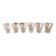 6 50s Wine Glasses, Art Deco pattern. Chiseled glass
