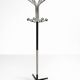 Vintage coat rack in chrome and black metal – 6 hooks – Design year