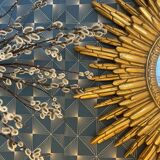 Mirror sun wood gold leaf, 88 cm