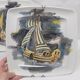 Lot 2 plates guy trevoux sailboat ship war ship