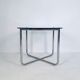 Table d'appoint en verre et chrome de Mies Van Der Rohe pour Knoll, vers 1970