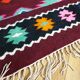 Tapis kilim brun et turquoise roumain avec des couleurs d'accent faites dans des maramures 140x190cm