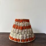 60s orange and beige wool lampshade