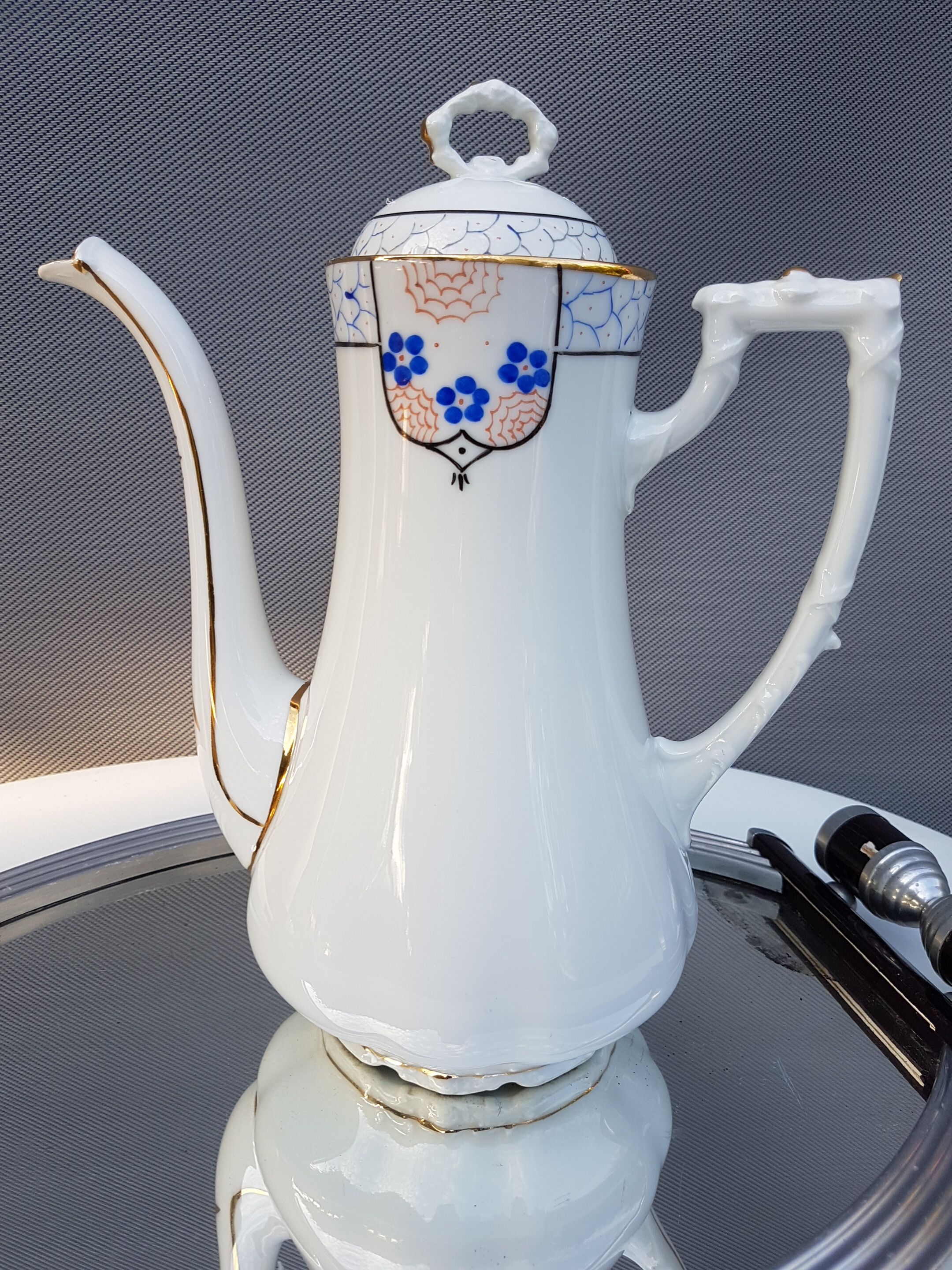 Art Deco coffee maker decor signed Paillet