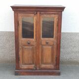 Petite armoire vitrée en bois ancien