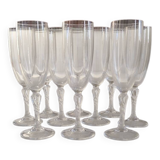 Set of 10 champagne flutes