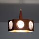 Vintage Scandinavian teak and glass pendant light 1960