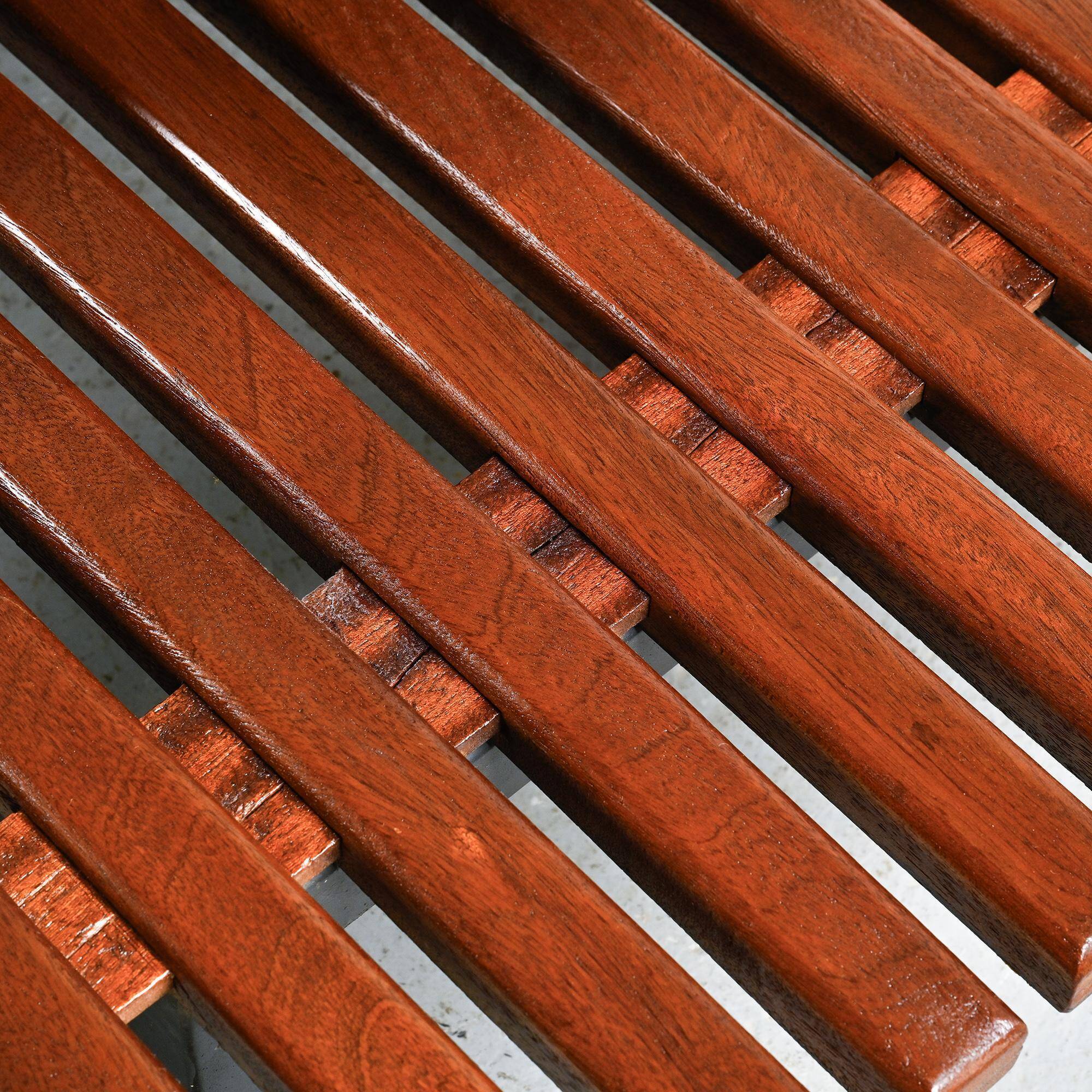 Cansado bench in mahogany by Charlotte Perriand, Mauritania, 1962