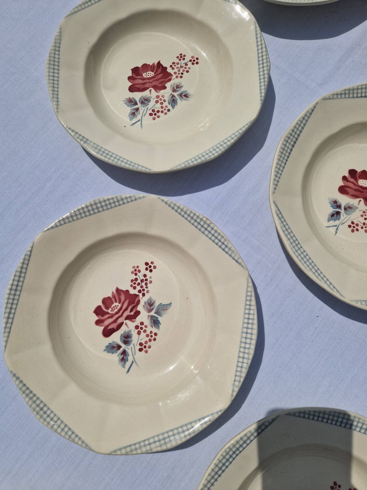 Set of 10 Deep Plates Model Josiane Sarreguemines Manufacture