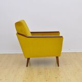 Yellow velvet armchair, 1960s
