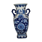 Floral blue decor Asian vase