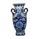 Vase asiatique decor bleu floral