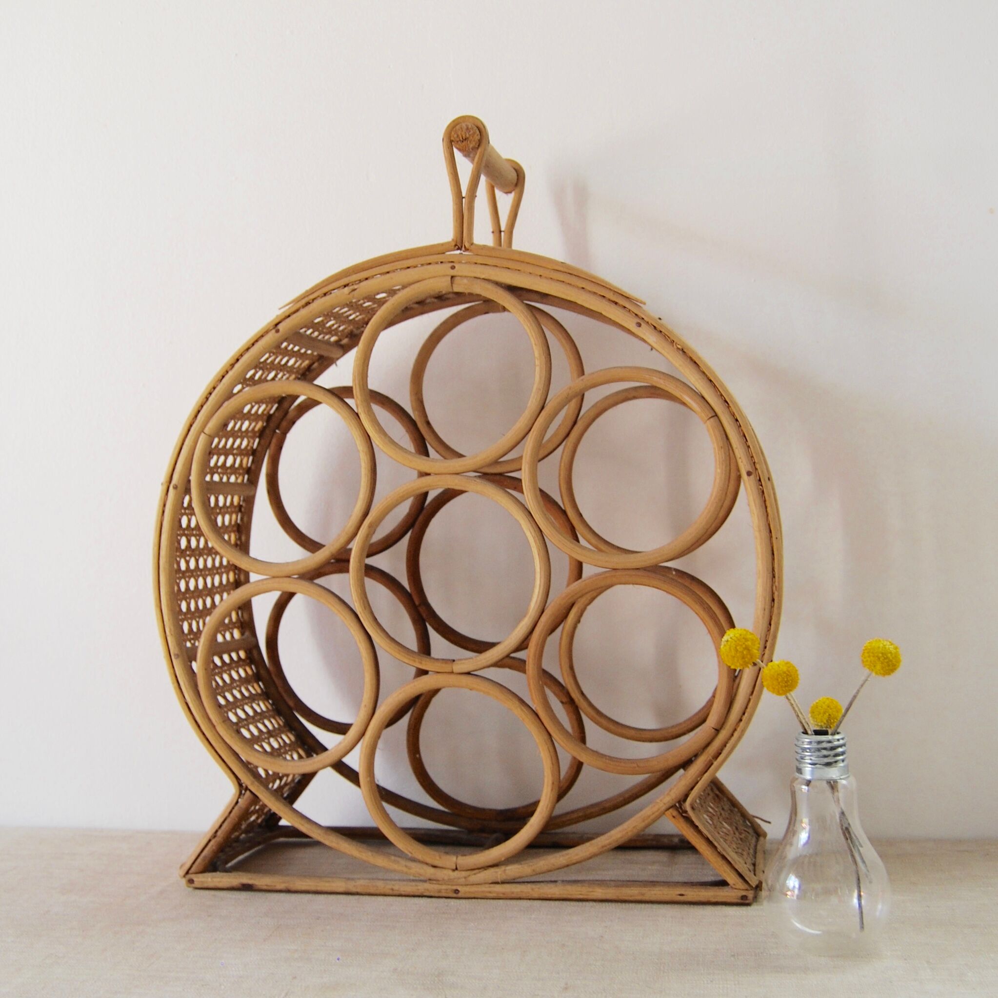 Rattan bottle holders
