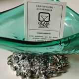 Murano/Glass Line Art Glass Sea Shell Trinket Dish. Diam 20