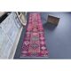 Vintage Turkish Oushak handmade wool cotton pink runner rug 79x342